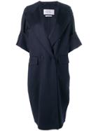 Max Mara Short Sleeved Double-breasted Coat - Blue