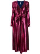 Indress Metallic Tie Waist Midi Dress - Pink