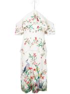 Alice+olivia Off-the-shoulder Embroidered Midi Dress - Nude & Neutrals
