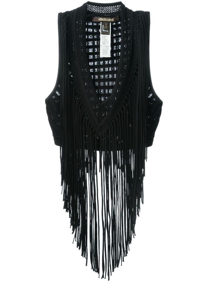 Roberto Cavalli Fringed Crop Top