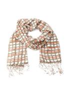 Serpui Check Scarf, Women's, Green, Acrylic