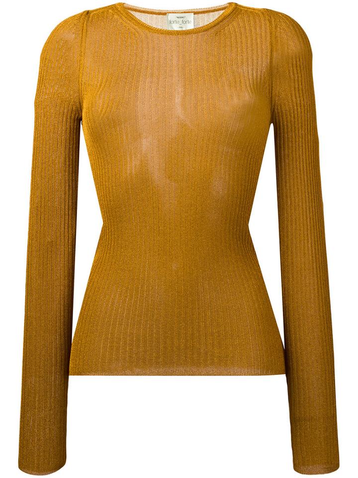 Forte Forte Ribbed Detail Jumper, Women's, Size: 3, Grey, Viscose/metallized Polyester
