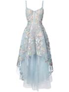 Marchesa Notte - Floral Embroidered High-low Dress - Women - Nylon - 6, Blue, Nylon