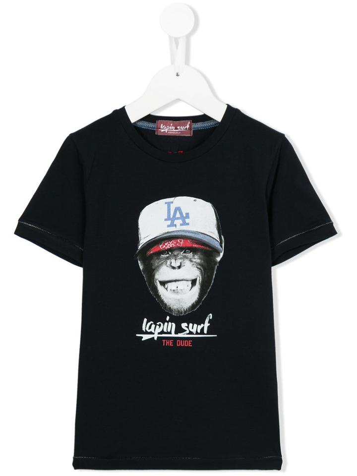 Lapin House Monkey Print T-shirt, Toddler Boy's, Size: 4 Yrs, Black