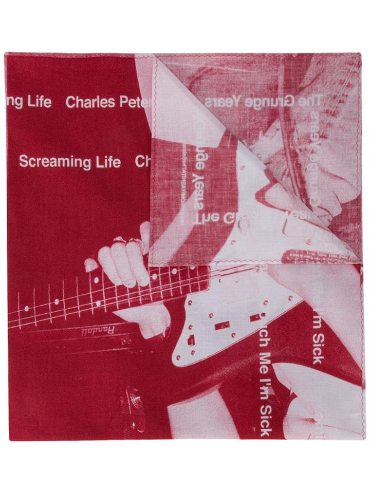 Takahiromiyashita The Soloist The Grunge Years Printed Scarf - Red