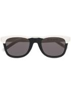 Saint Laurent Eyewear Two Tone Square Sunglasses - White