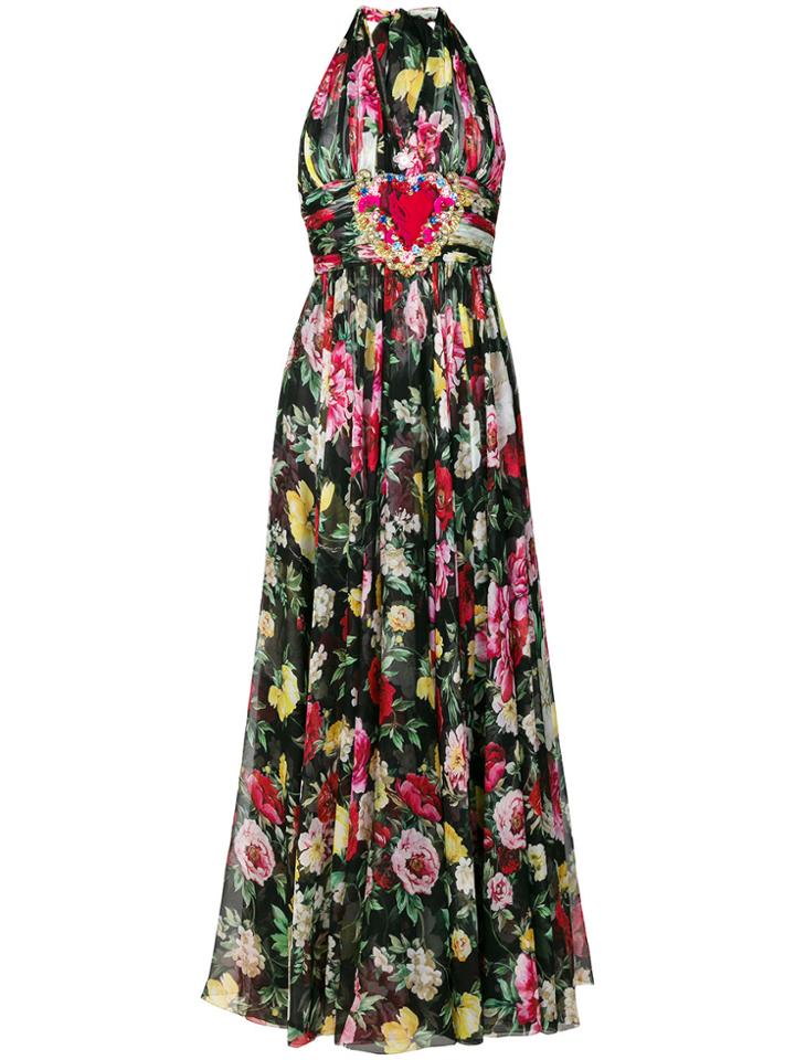 Dolce & Gabbana Pleated Halterneck Dress - Multicolour