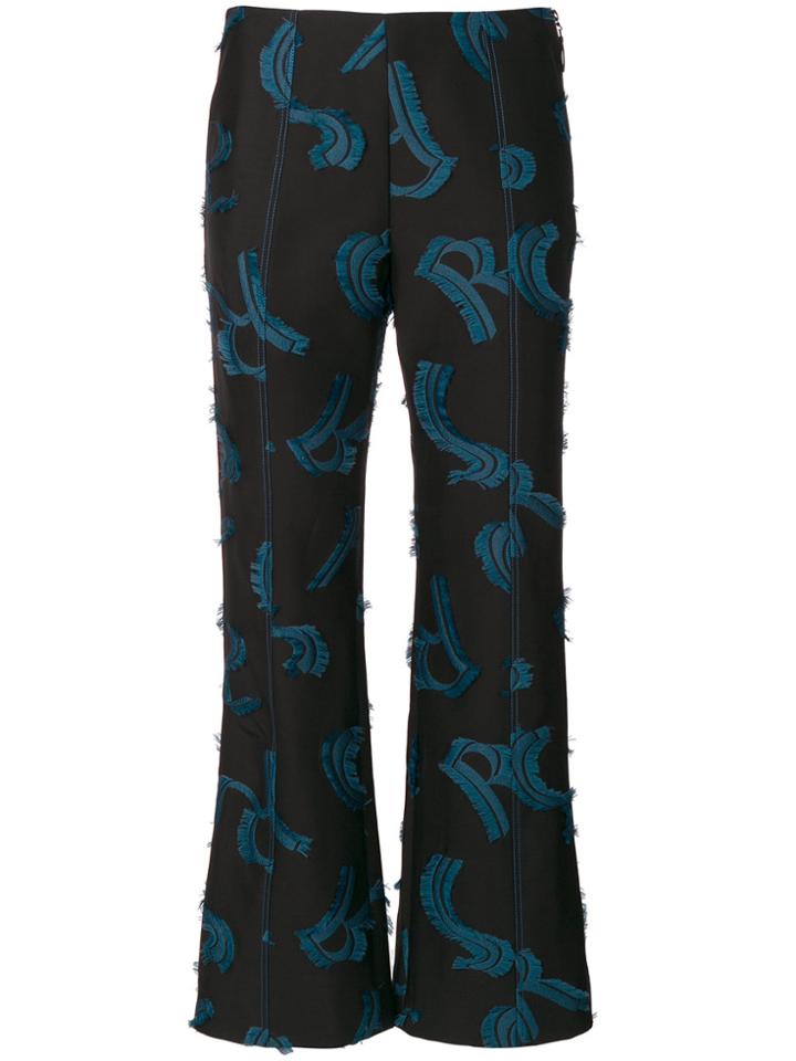 Sonia Rykiel Monogram Print Flared Trousers - Black