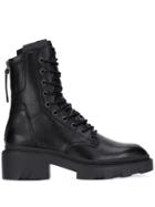 Ash Lace-up Combat Boots - Black