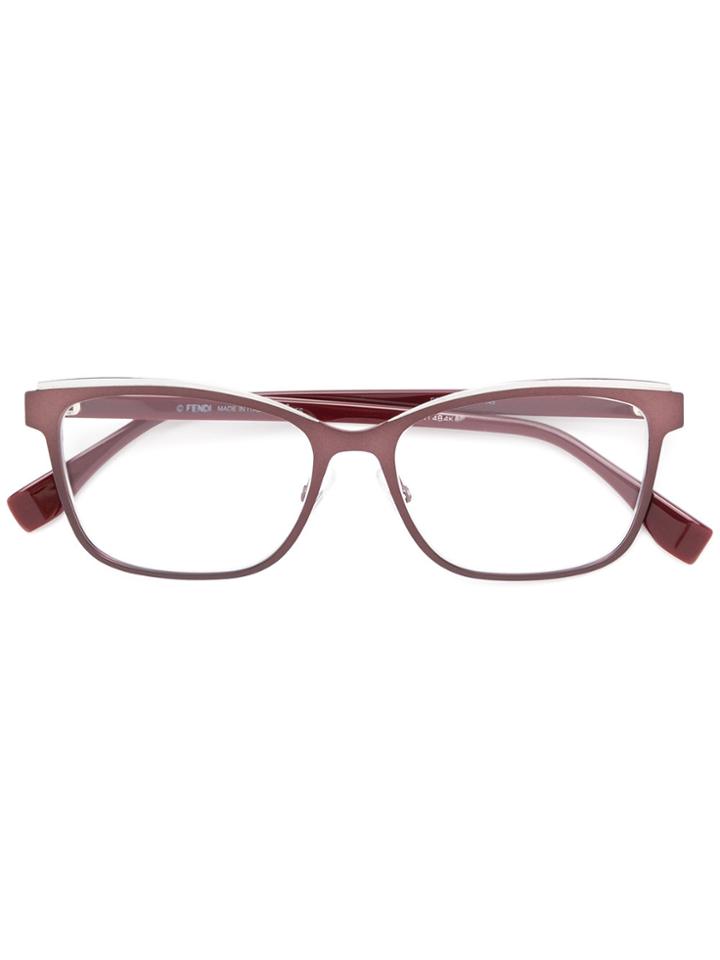 Fendi Eyewear Square Frame Glasses - Red