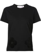 Comme Des Garçons Girl Flower Appliqué T-shirt, Size: L, Black, Cotton