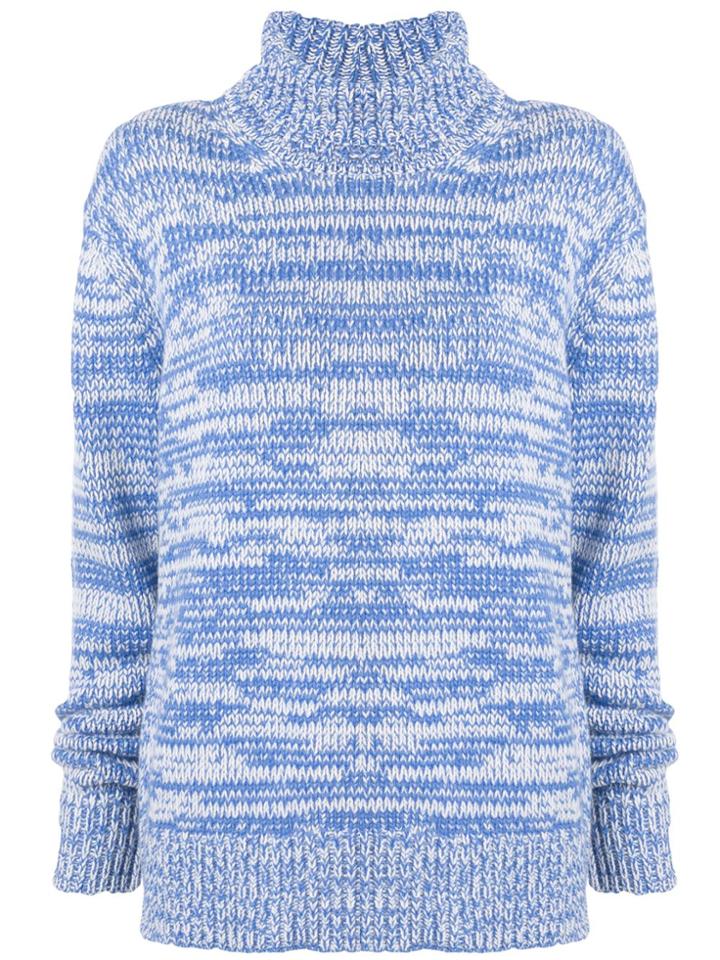 Ck Calvin Klein Marbled Rollneck Sweater - Blue