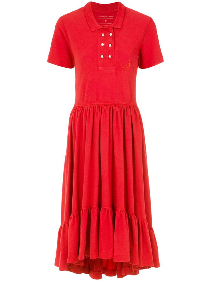 À La Garçonne Polo Midi Dress - Red
