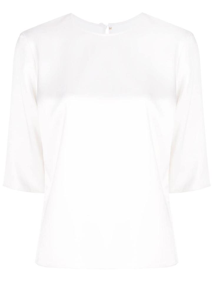 Peter Cohen Short-sleeved Silk Blouse - White
