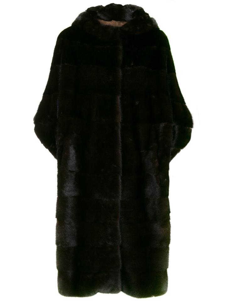 Liska Cropped Sleeves Fur Coat - Brown