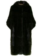 Liska Cropped Sleeves Fur Coat - Brown