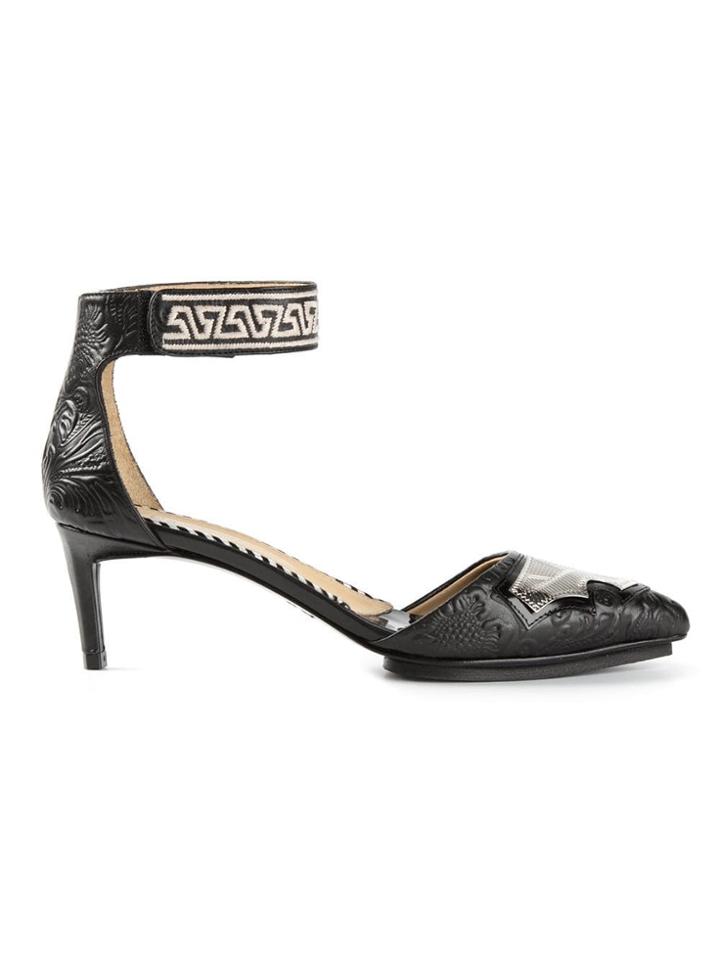 Toga Embossed Leather Pumps - Black