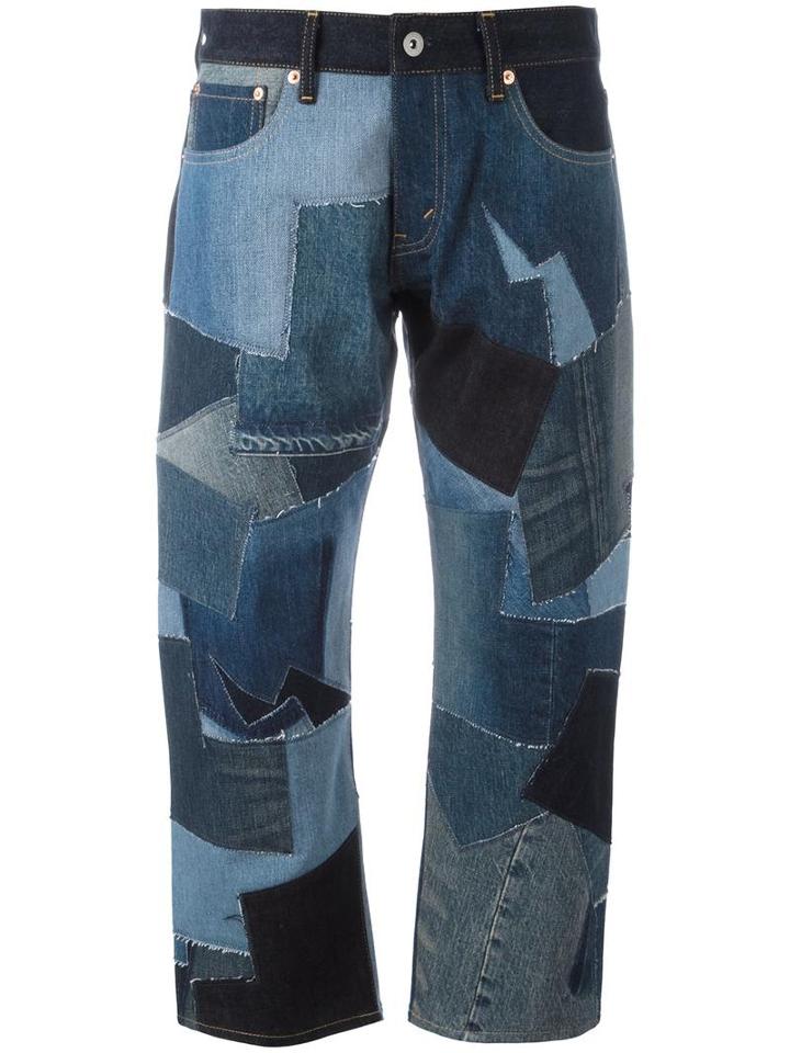 Junya Watanabe Comme Des Garçons 'denim Mix' Jeans, Women's, Size: Medium, Blue, Cotton/calf Leather