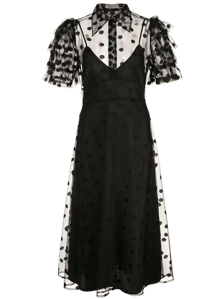 Jill Stuart Tulle Panel Midi Dress - Black