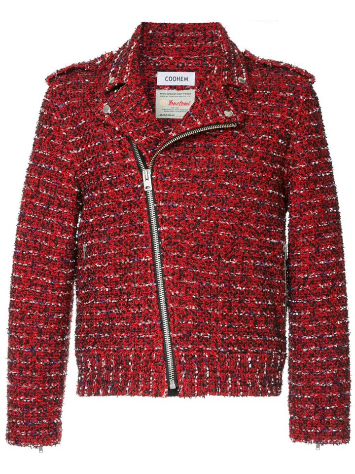 Coohem Biker Tweed Jacket - Red