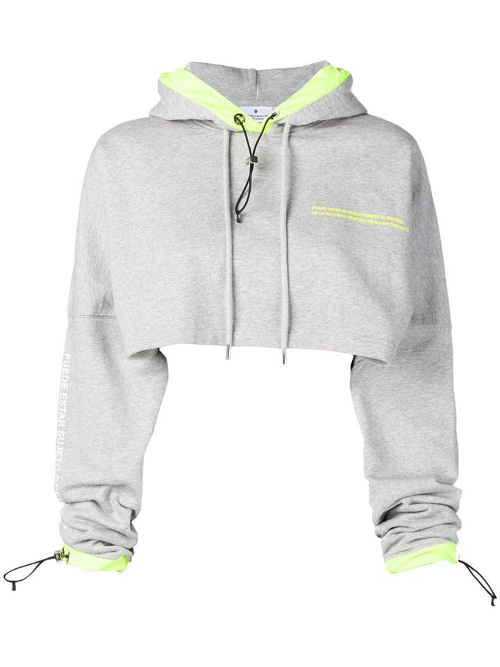 Marcelo Burlon County Of Milan Cropped Hoodie - Grey