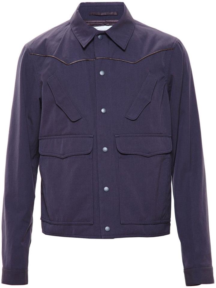 Kolor Leather Trim Jacket - Blue