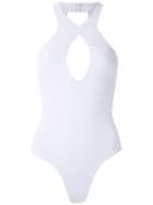 Amir Slama Central Keyhole Body Top - White