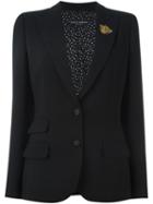 Dolce & Gabbana Bee Appliqué Blazer, Women's, Size: 36, Black, Silk/polyester/glass