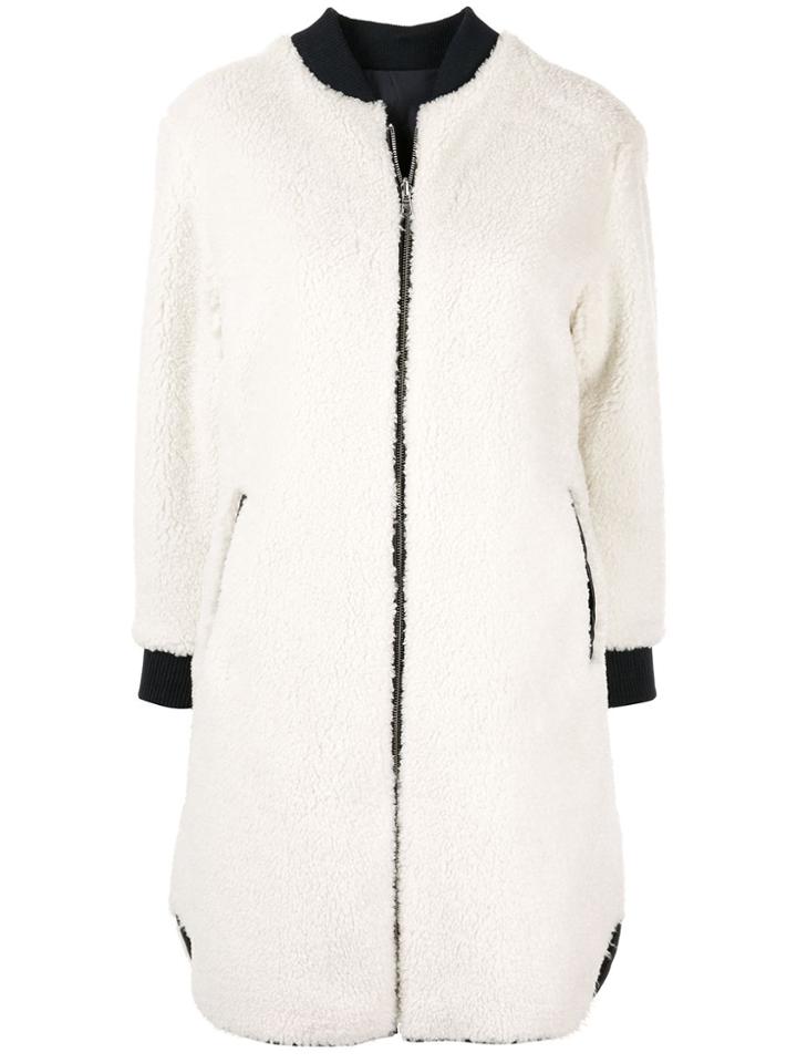 Guild Prime Long Line Reversible Bomber Jacket - White