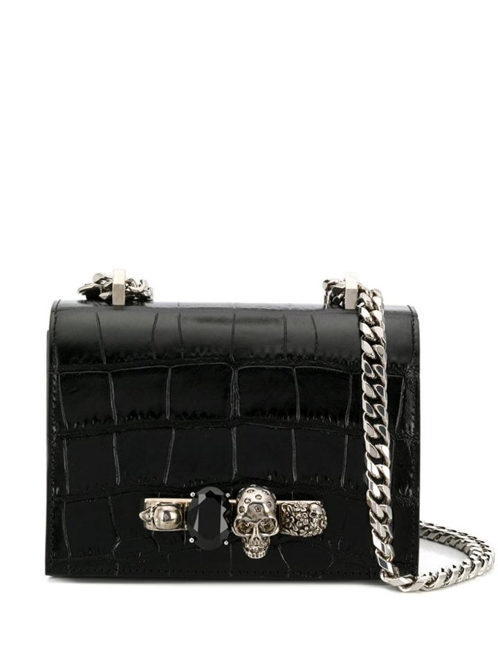 Alexander Mcqueen Small Jewelled Satchel - Black