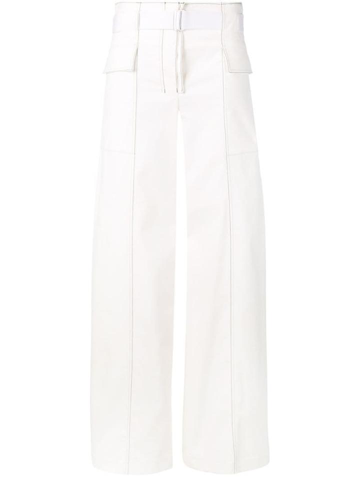 Sportmax Buckled Wide-leg Trousers - White