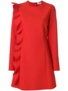 Msgm Asymmetrical Ruffled Dress - Red