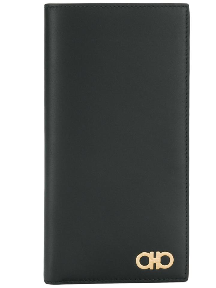 Salvatore Ferragamo Gancio Continental Foldover Wallet - Black