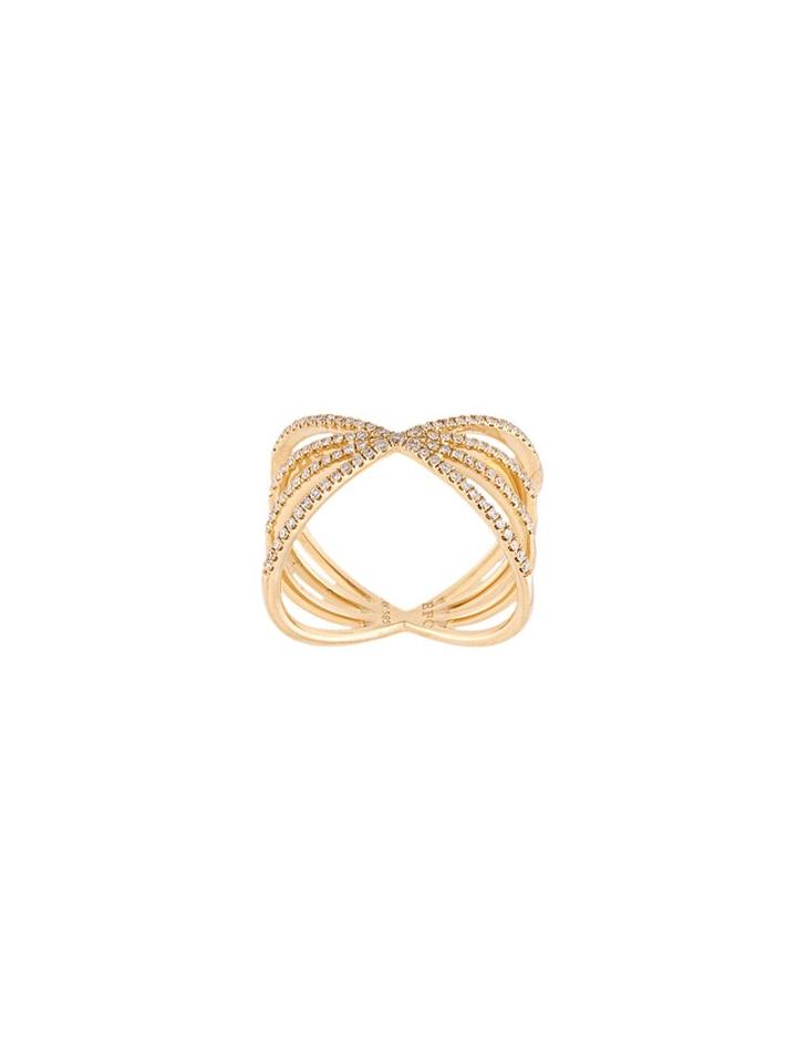 Ef Collection Embellished Sunburst Ring, Women's, Size: 6, Yellow/orange
