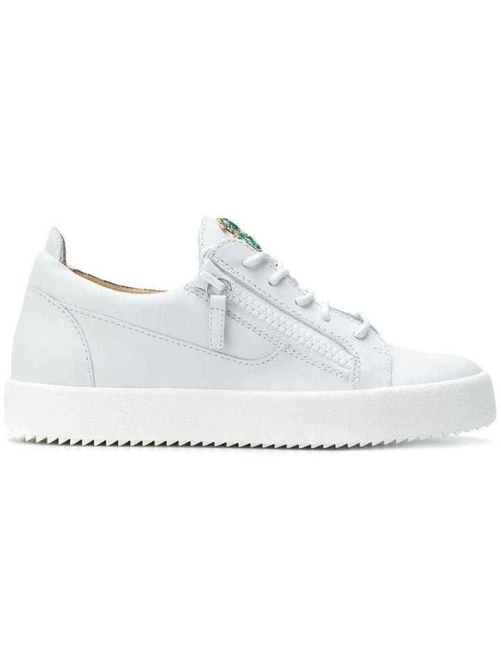 Giuseppe Zanotti Crystal Palm Embellished Sneakers - White