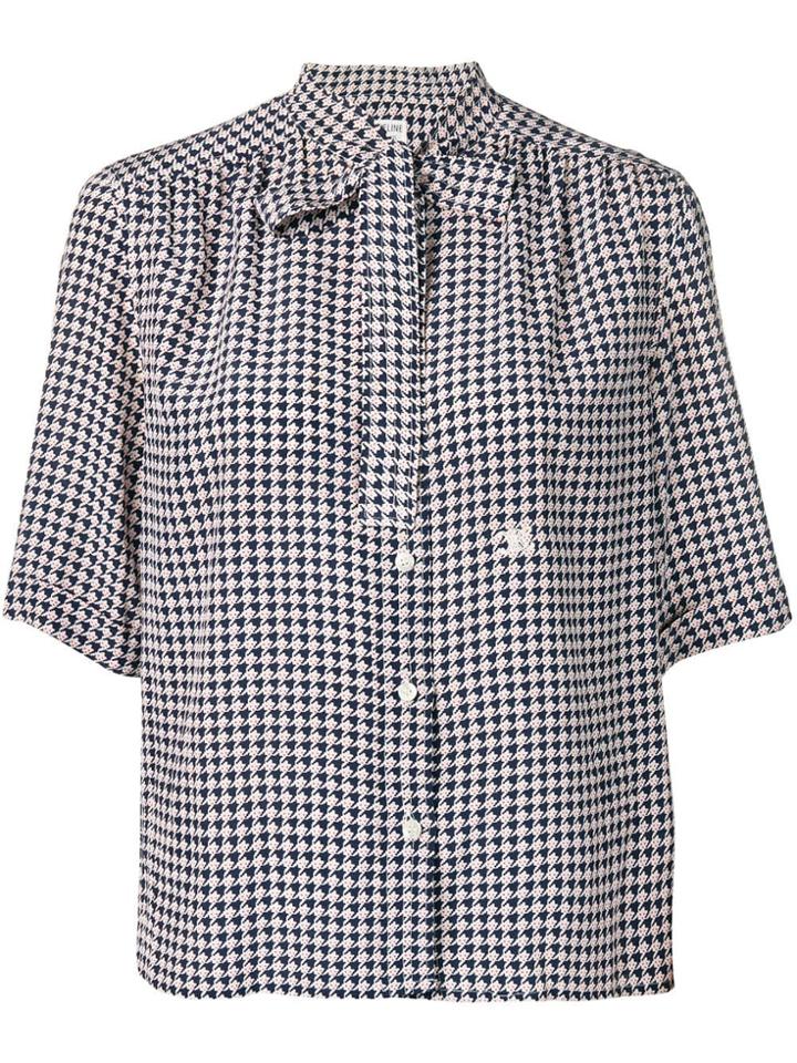 Céline Vintage 1980's Pied De Poule Shirt - Blue