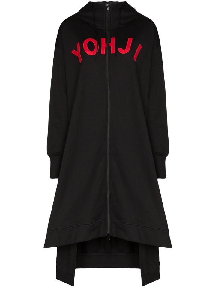 Y-3 Logo Zip-up Hoodie Dress - Black