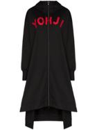 Y-3 Logo Zip-up Hoodie Dress - Black