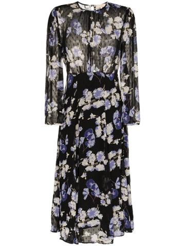 By Timo Floral Print Midi Dress - Black