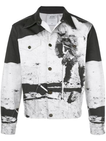 Calvin Klein Jeans Est. 1978 Moon Landing-print Denim Jacket - White