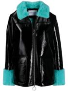 Stand Studio Boxy Fit Fur-trimmed Jacket - Black