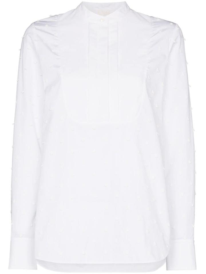 Chloé Bobble Detail Poplin Shirt - White