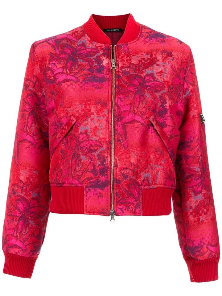 À La Garçonne Brocade Bomber Jacket - Pink