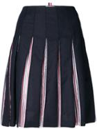 Thom Browne Tricolour Lined Pleated Skirt - Blue
