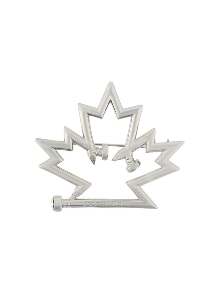 Dsquared2 Maple Leaf Pin - Metallic