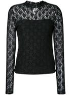 Guild Prime Lace Insert Blouse, Women's, Size: 34, Black, Nylon/polyester