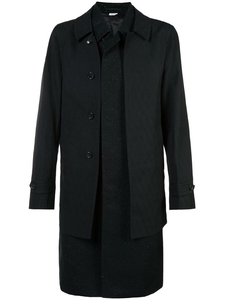 Comme Des Garçons Homme Plus Double Layer Tweed Coat - Black