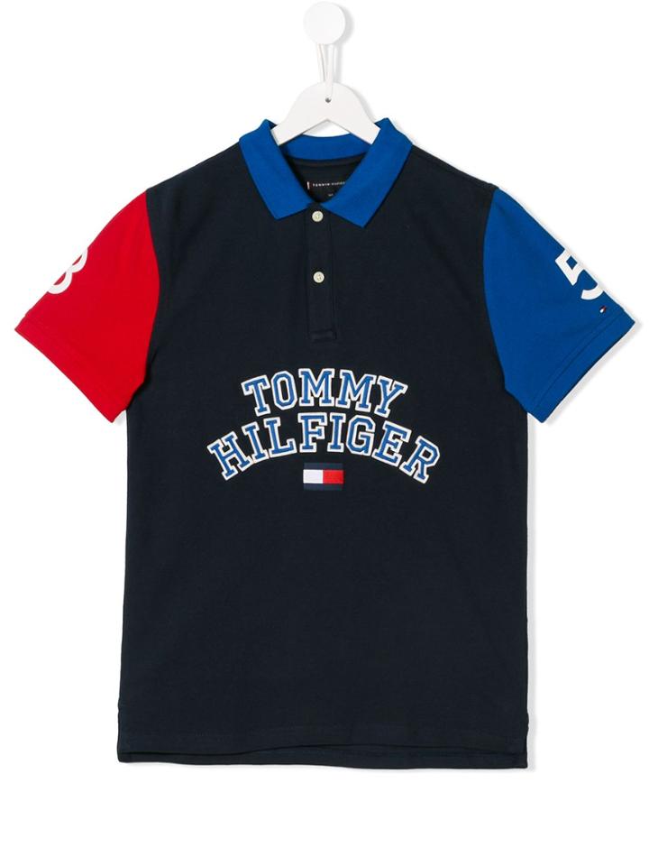 Tommy Hilfiger Junior Teen Colour-block Polo Shirt - Blue