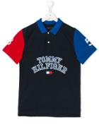 Tommy Hilfiger Junior Teen Colour-block Polo Shirt - Blue