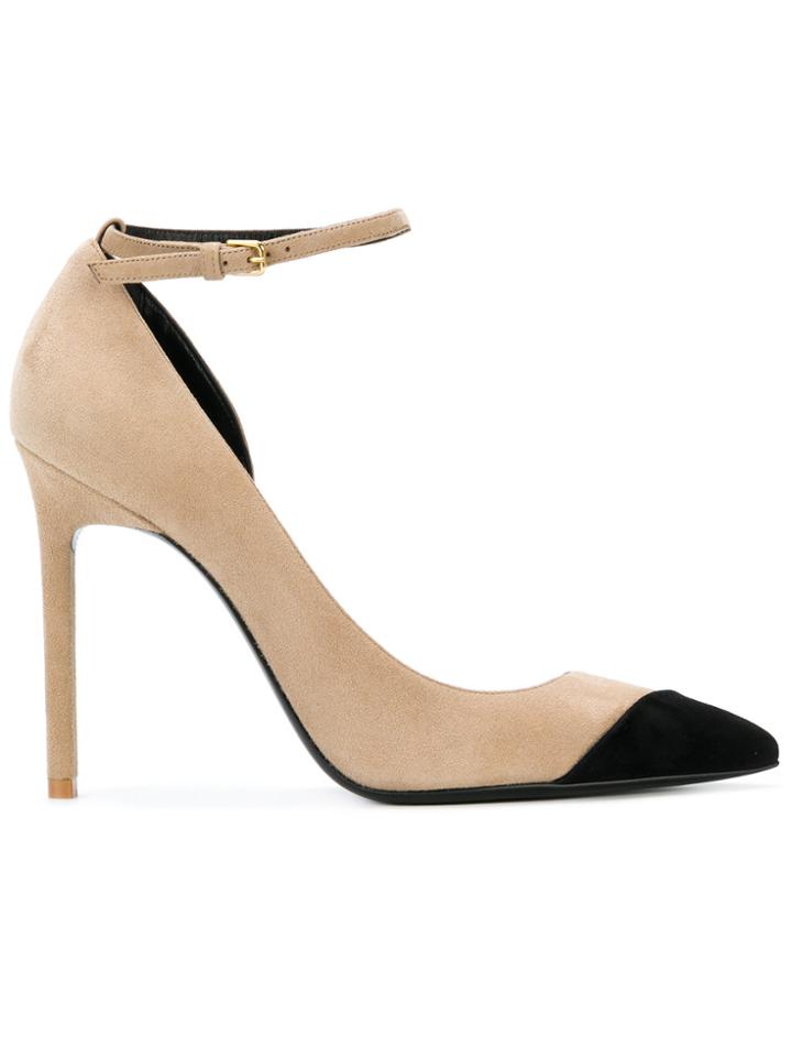 Saint Laurent Contrast Toe Pumps - Nude & Neutrals
